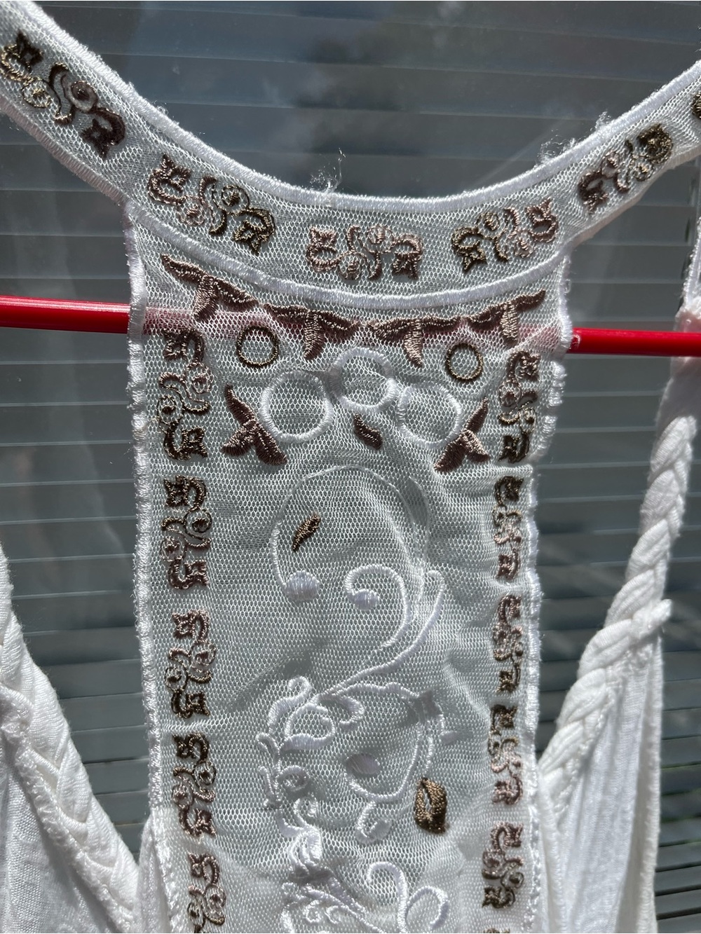 Windsor White Braided Strap Racerback Tank - Picture 3 of 4